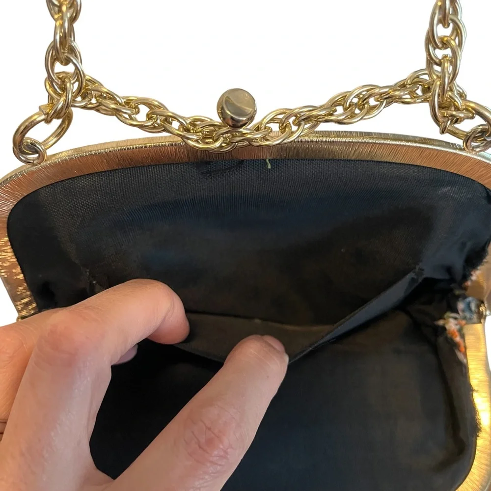 Vintage 60s Walborg mini floral tapestry evening bag - Picture 13 of 14